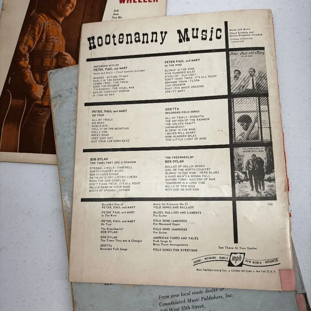 Folk Songs for Young‎ Folk Great Folk Songs Hootenanny Song Book Sheet Music